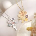 Embrace Family Blooms – Custom Birth Flower Bouquet Necklace – A Cherished Treasure for Mom and Grandma - Image 5