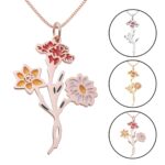 Custom birth flower bouquet necklace for mom and grandma