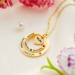 Embrace Her Heart – Custom Birthstone Necklace with Names – A Cherished Gift for Mom & Grandma - Image 3
