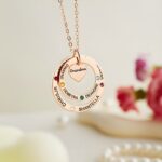 Embrace Her Heart – Custom Birthstone Necklace with Names – A Cherished Gift for Mom & Grandma - Image 4