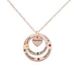 Custom birthstone necklace for mom with names