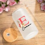 Sip in Style with a Personalized Easter Bunny Glass Cup – Frosted Tumbler with Bamboo Lid & Straw for Kids & Family - Image 3