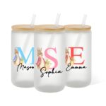 Personalized Easter Bunny glass cup for joyful sipping