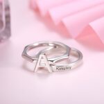 Embrace Your Story – Sterling Silver Letter & Band Stacking Rings – A Timeless Treasure for Every Moment - Image 2