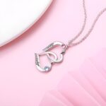 Embrace Connected Hearts – Sterling Silver Birthstone Necklace – A Treasure for Loved Ones - Image 2