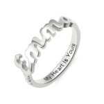 Personalized name birthstone ring for cherished stories