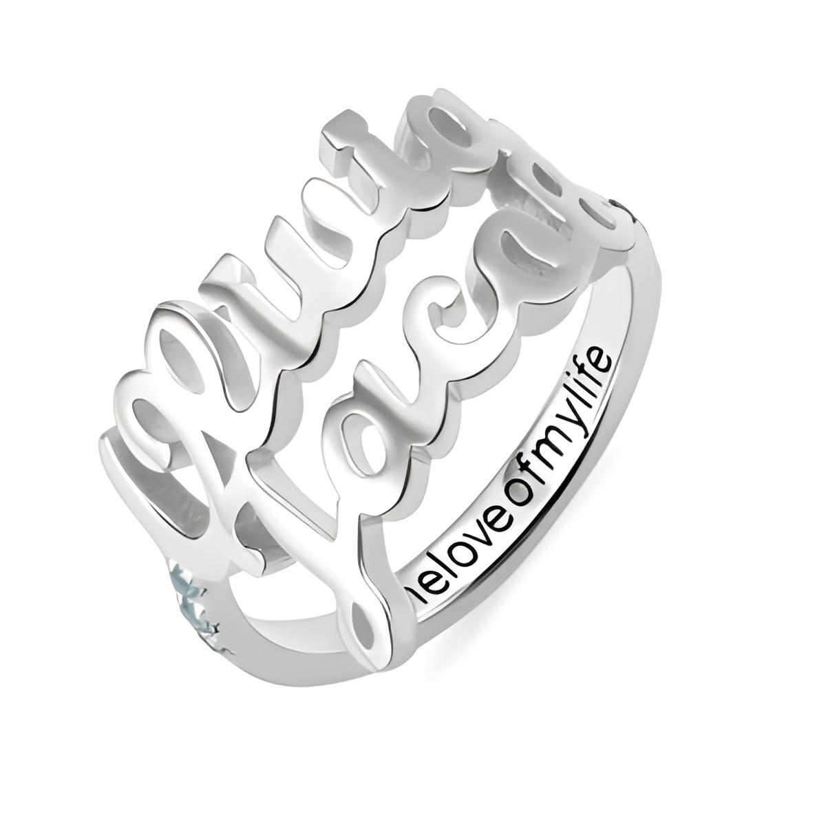 Two names birthstone ring for cherished connections