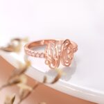 Embrace Your Story – Monogram Birthstone Ring in Rose Gold – A Timeless Treasure for Loved Ones - Image 2