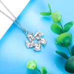 Embrace Motherhood's Joy – Silver Baby Feet & Birthstone Necklace – A Cherished Keepsake for Mom - Image 2