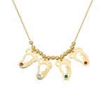Embrace Every Step – Custom Baby Feet Name Necklace – A Cherished Keepsake for Mothers - Image 2