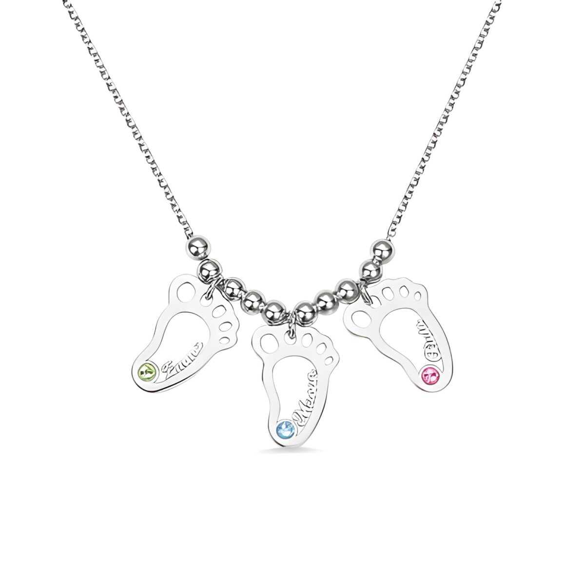 Custom baby feet name necklace for mothers