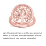Embrace Your Roots – Family Tree Birthstone Ring in Rose Gold – A Loving Tribute for Mom - Image 2