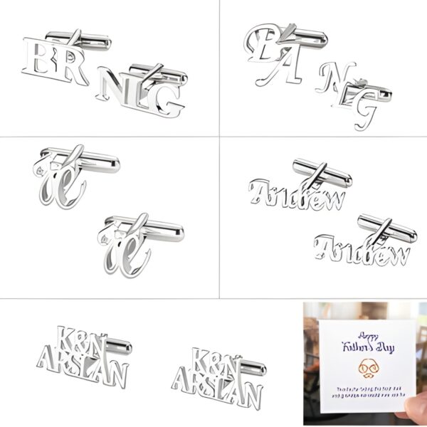Custom letter cufflinks for him, a personal gift