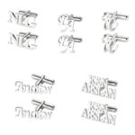 Custom sterling silver letter cufflinks for him