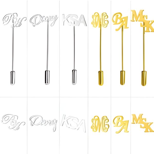 Personalized initial name lapel pin for meaningful moments