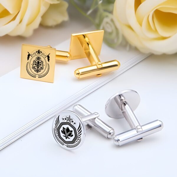 Custom crest photo cufflinks for a timeless tribute
