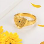 Celebrate Life’s Bloom – Flower Blossom Signet Ring – A Heartfelt Keepsake for Every Birthday - Image 4