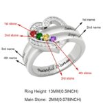 Carry Their Love Close – Heart & Birthstone Family Ring – For Her, Forever Treasured - Image 10
