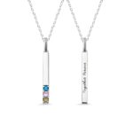 Carry Your Loved Ones Close – Birthstones Bar Necklace – A Family’s Heartfelt Embrace - Image 2