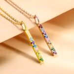 Carry Your Loved Ones Close – Birthstones Bar Necklace – A Family’s Heartfelt Embrace - Image 3