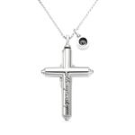 Carry Their Memory Close – Engraved Silver Cross Keepsake Urn Necklace – For Cherished Remembrance - Image 2