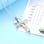 Carry Their Memory Close – Engraved Silver Cross Keepsake Urn Necklace – For Cherished Remembrance - Image 3