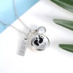 Hold Forever Close – Engraved Sterling Silver Baby Footprint Cremation Necklace – For Tender Remembrance and Healing - Image 3