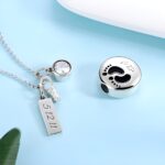 Hold Forever Close – Engraved Sterling Silver Baby Footprint Cremation Necklace – For Tender Remembrance and Healing - Image 5