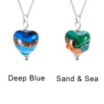 Heart pendant necklace for her inspired by ocean whispers