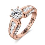 Rose gold gemstone promise ring symbolizing love