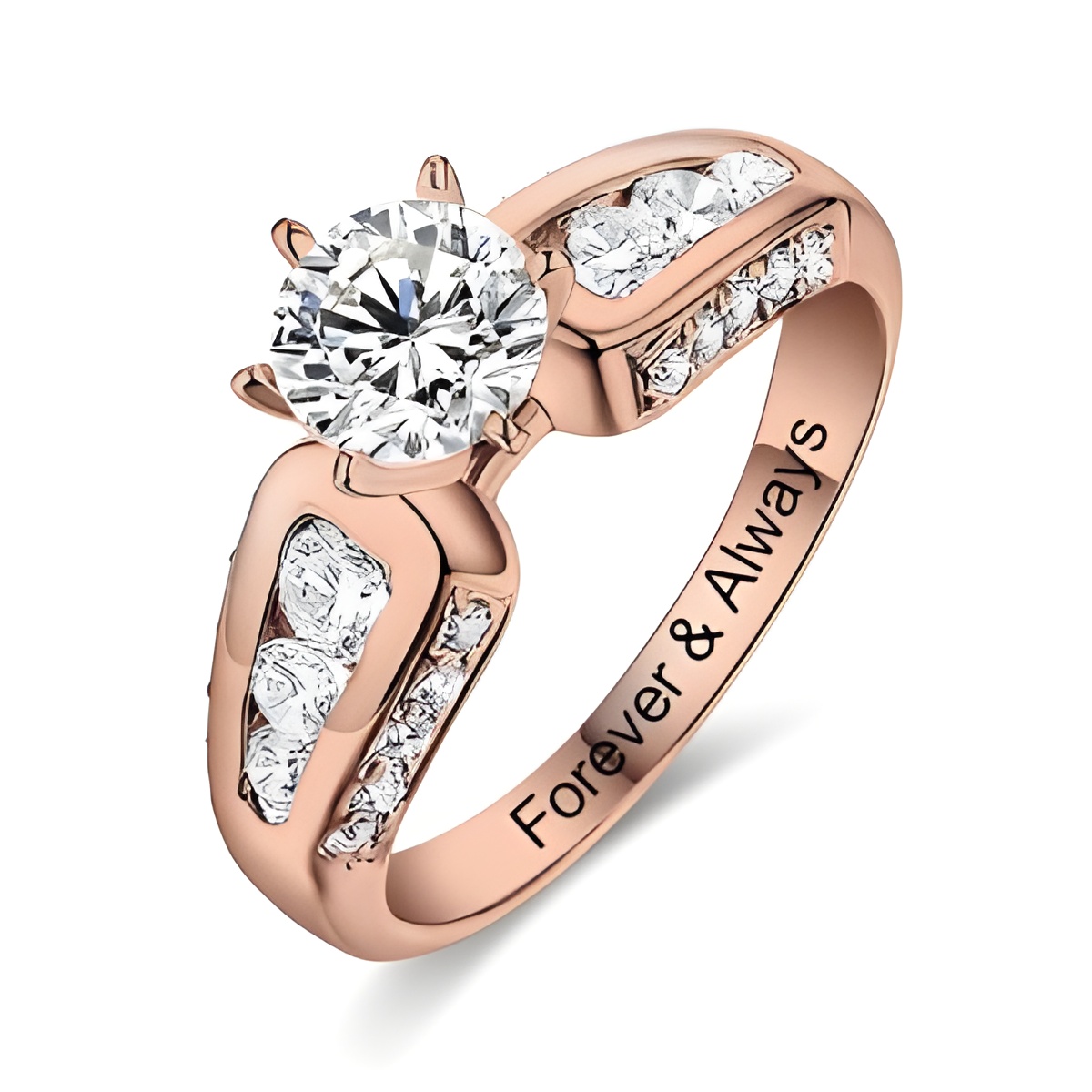 Rose gold gemstone promise ring symbolizing love