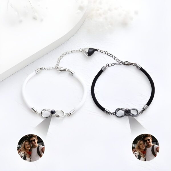 Custom photo projection bracelets for couples
