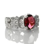 Embrace Eternal Love – Engraved Birthstone Mantilla Oval Name Ring – A Cherished Anniversary Treasure - Image 2