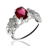 Engraved birthstone name ring symbolizing eternal love