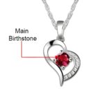 Keep Her Close to Your Heart – Sterling Silver Birthstone Heart Necklace – A Timeless Treasure for Her - Image 2