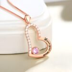 Carry Her Love Close – Birthstone Heart Necklace for Mom's Endless Embrace - Image 3