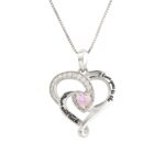 Embrace Endless Love – Sterling Silver Heart Birthstone Necklace – For Mom’s Cherished Moments - Image 2