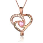 Heart birthstone necklace gift for loved ones