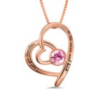 Birthstone heart necklace for grandma's cherished moments