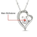 Embrace Your Story – Sterling Silver Heart Necklace with Birthstone – A Cherished Keepsake for Her - Image 2