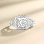 Embrace Your Story – Monogram Ring with Sparkling Cubic Zirconia – A Timeless Treasure for Loved Ones - Image 2