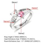 Embrace Your Bond – Heart Birthstone Ring with Custom Engraving – A Treasure for Loved Ones - Image 2