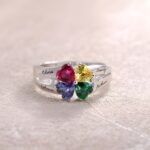 Embrace Your Bond – Heart Birthstone Ring with Custom Engraving – A Treasure for Loved Ones - Image 8