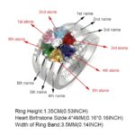 Embrace Eternal Bonds – Heart Birthstone Ring with Custom Engraving – For Cherished Loved Ones - Image 6