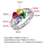 Embrace Eternal Bonds – Heart Birthstone Ring with Engraved Names – A Cherished Token for Loved Ones - Image 4