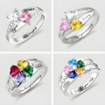 Personalized heart birthstone ring for loved ones