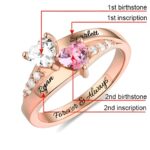 Forever United – Double Heart Birthstone Ring in Rose Gold – A Timeless Token of Love - Image 2