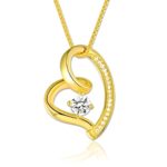 Birthstone heart necklace for her, a cherished gift