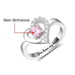 Carry Her Heart Close – Birthstone Heart Ring in Sterling Silver – A Timeless Token for Her - Image 2