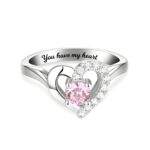 Carry Her Heart Close – Birthstone Heart Ring in Sterling Silver – A Timeless Token for Her - Image 3